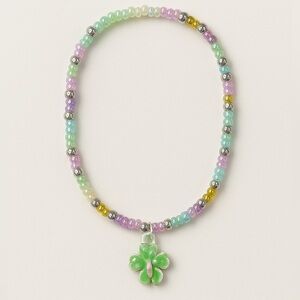 ⚜️💕 Pastel Beaded Kid’s Bracelet with Clover Charm ☘️💎💫